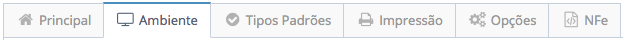 Abas da tela de Configurações